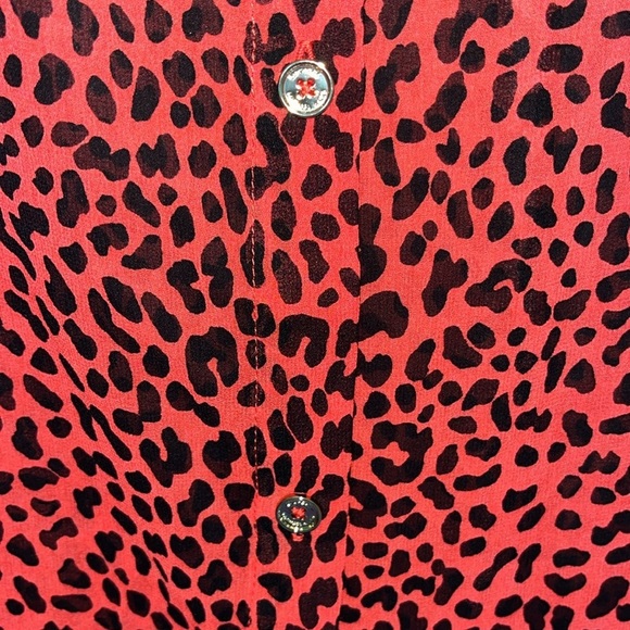 🆕 Michael Kors Women’s Animal Print Sheer Swimsuit Cover Up Sea Coral Sz Small - Picture 9 of 10